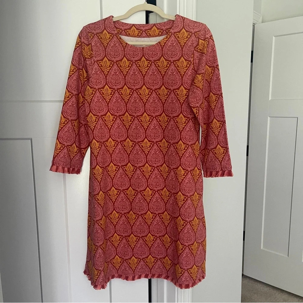 Spartina 449 Long Sleeve Dress Fringe‎ Red